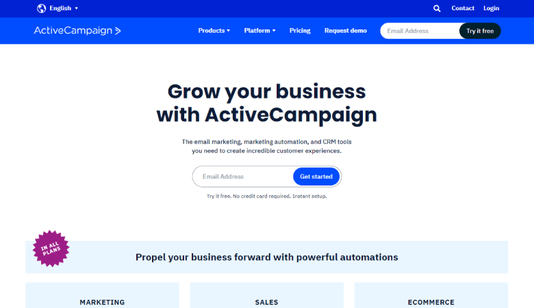 Active Campaign email platform